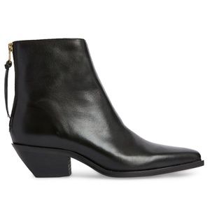 AllSaints Lenora Leather Ankle Boots in Black Size 39 NWOB